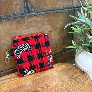 Ohio State Red and Black Checkered Pouch | coin pouch